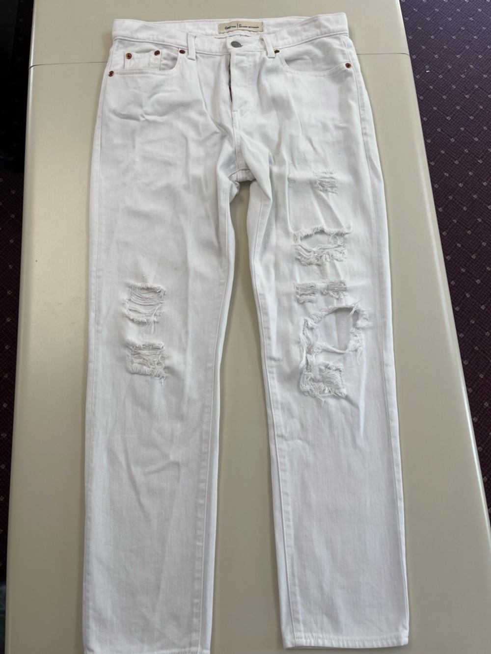 Gap 1969 "Relaxed Boyfriend" jeans in a white denim wash